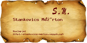 Stankovics Márton névjegykártya